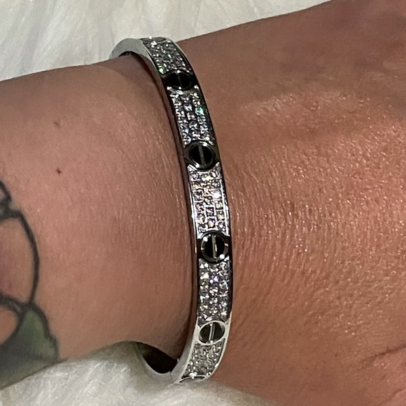 Silver Bangle Bracelet-Size 18 - Picture 4 of 4